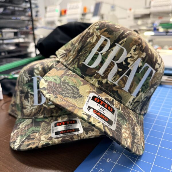 BRAT Camo Embroidered Snap-Back Hat